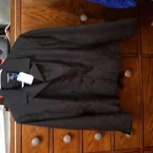 Jones New York 5 button textured black blazer